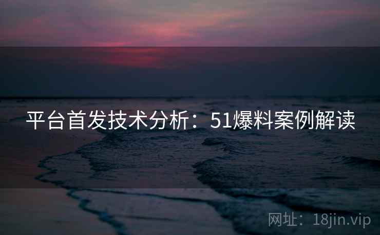平台首发技术分析:51爆料案例解读 平台首发技术分析:51爆料案例解读